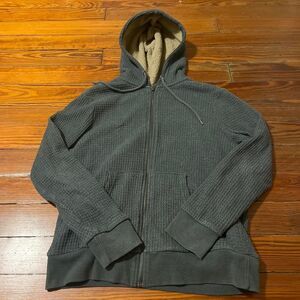 Old-navy Men's Grey and Green Hoodie